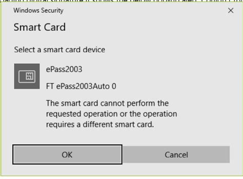 Windows Security Pop up: Smart card cannot perform requested 